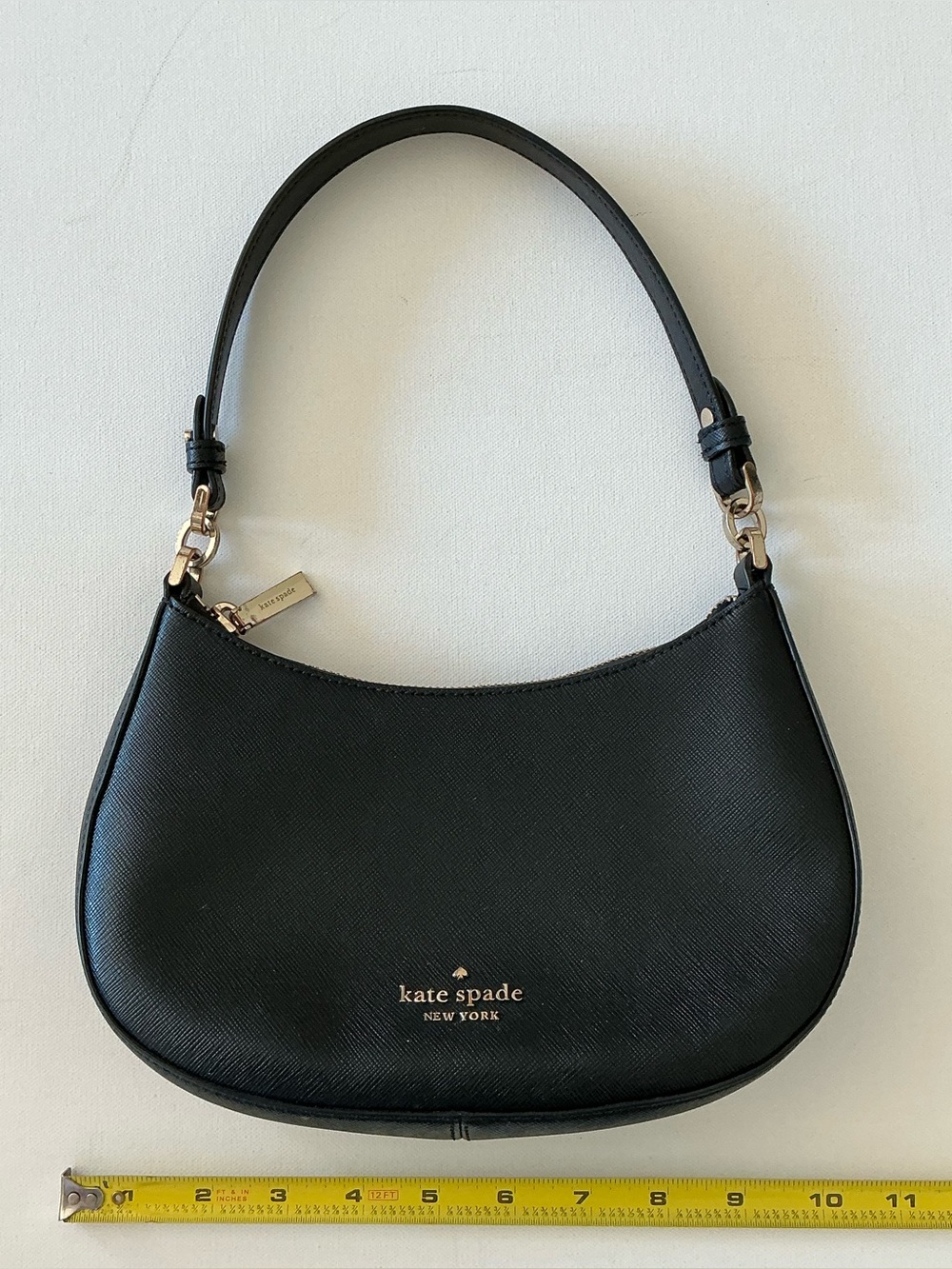 Kate Spade New York Black Saffiano Leather Mini Shoulder Bag Purse - Picture 14 of 15